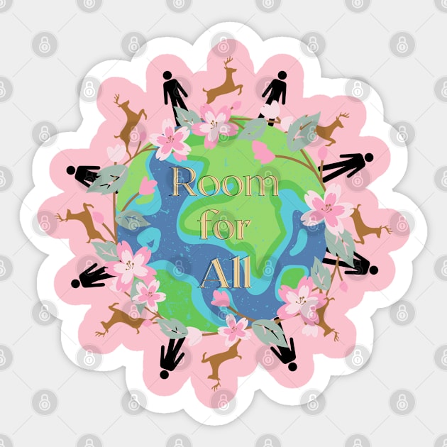 Room For All - A careful balance of nature and civilization Sticker by ApexDesignsUnlimited